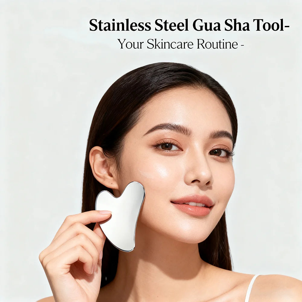 1PC Stainless Steel Gua Sha Scraper Skin Beauty Care Face Massager Full Body Neck Guasha Detox SPA Masssage Tool Stress Relax
