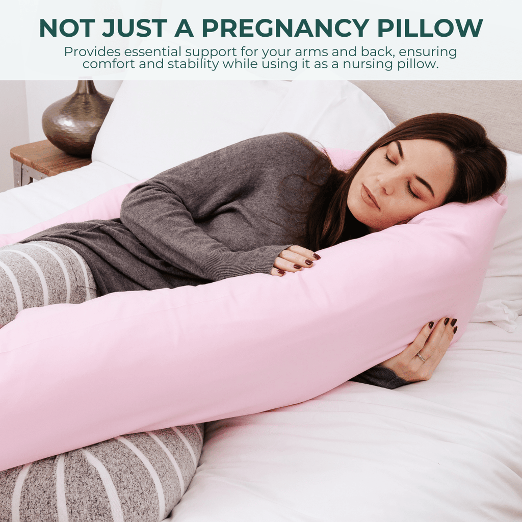 9 ft Maternity Pregnancy Pillow With Case - White-3