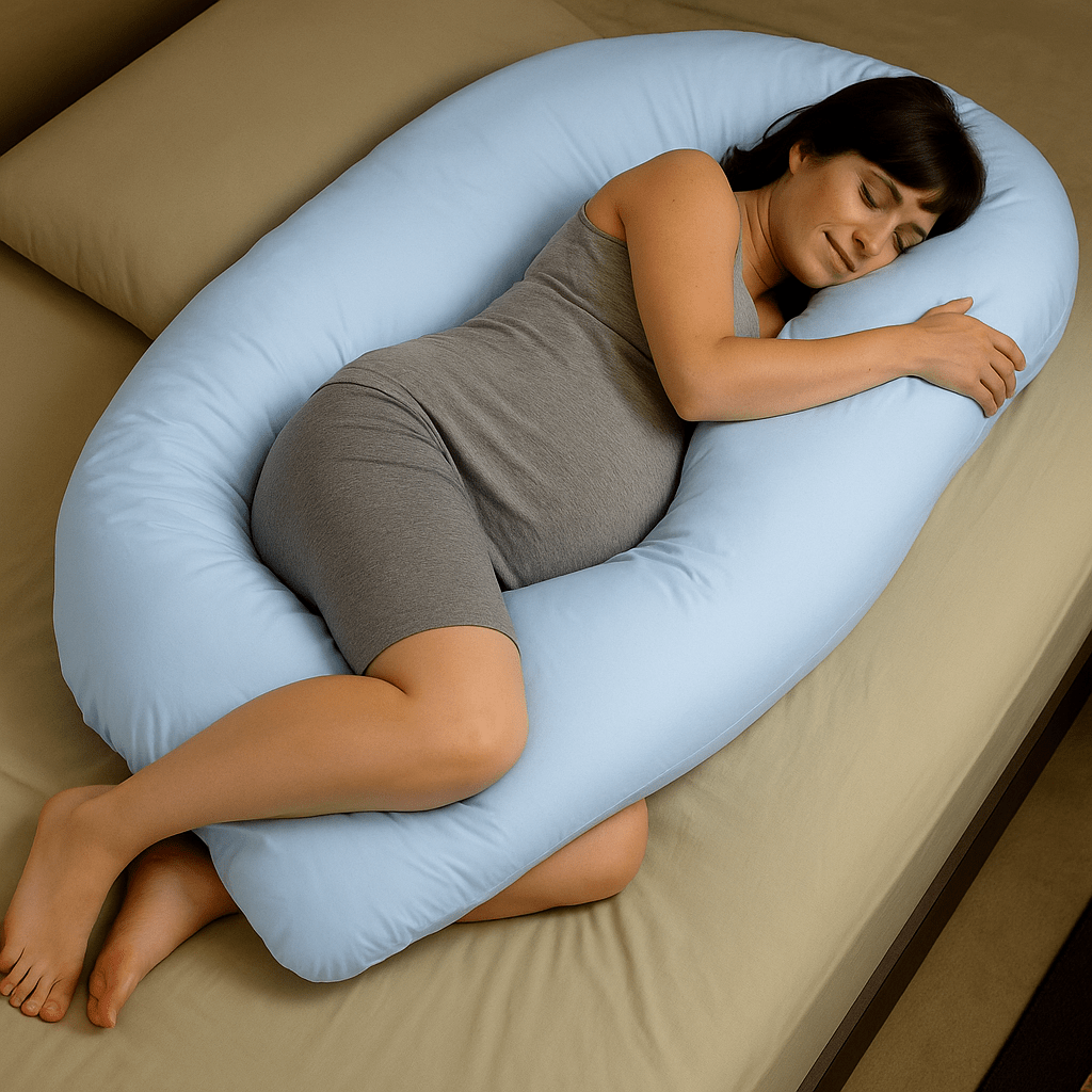 9 Ft Maternity Pillow And Case - Light Blue-0