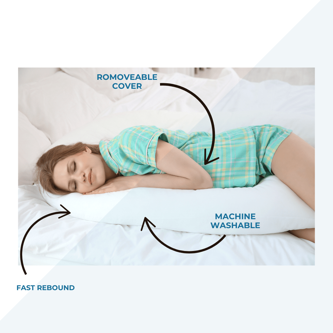 9 ft Maternity Pregnancy Pillow With Case - White-1