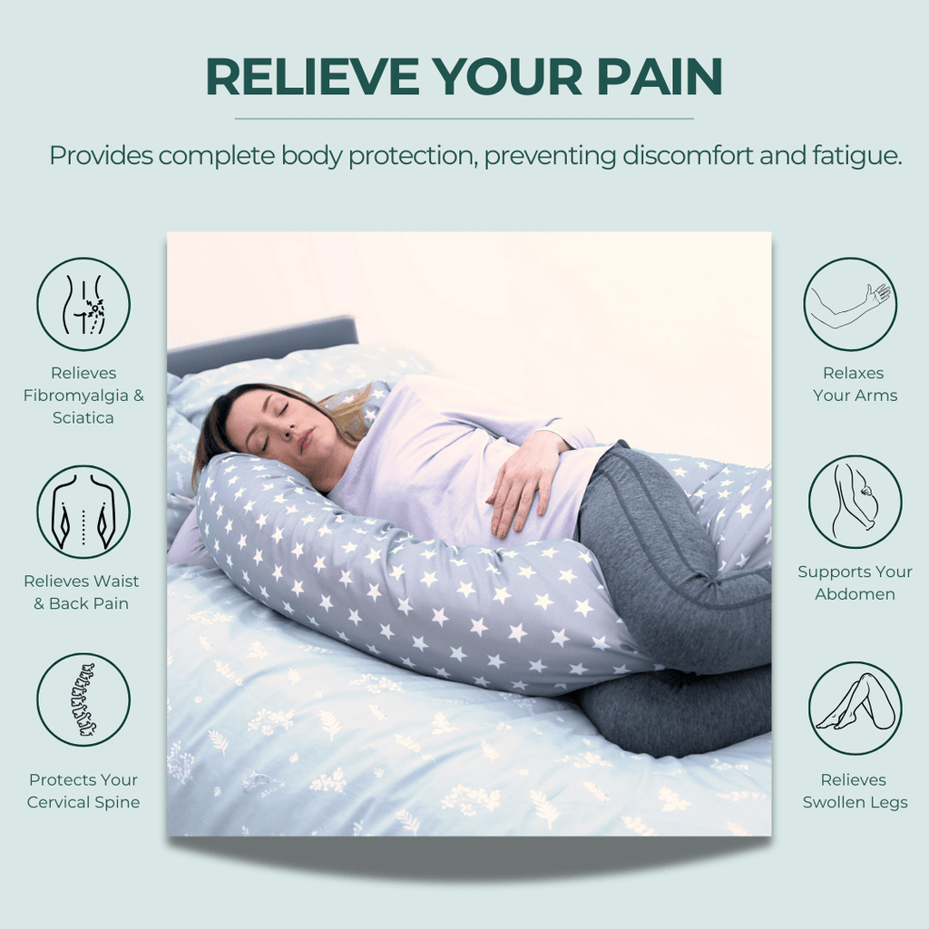 9 Ft Maternity Pillow And Case - Light Blue-2