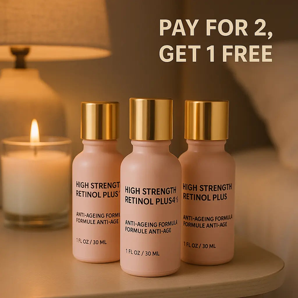 Ammuri High Strength Retinol Serum 4% Plus – Anti-Ageing Formula for Wrinkles, Fine Lines, Dark Spots & Firming – Face Serum with Vitamin Support – 3 Pack (30ml Each)-1