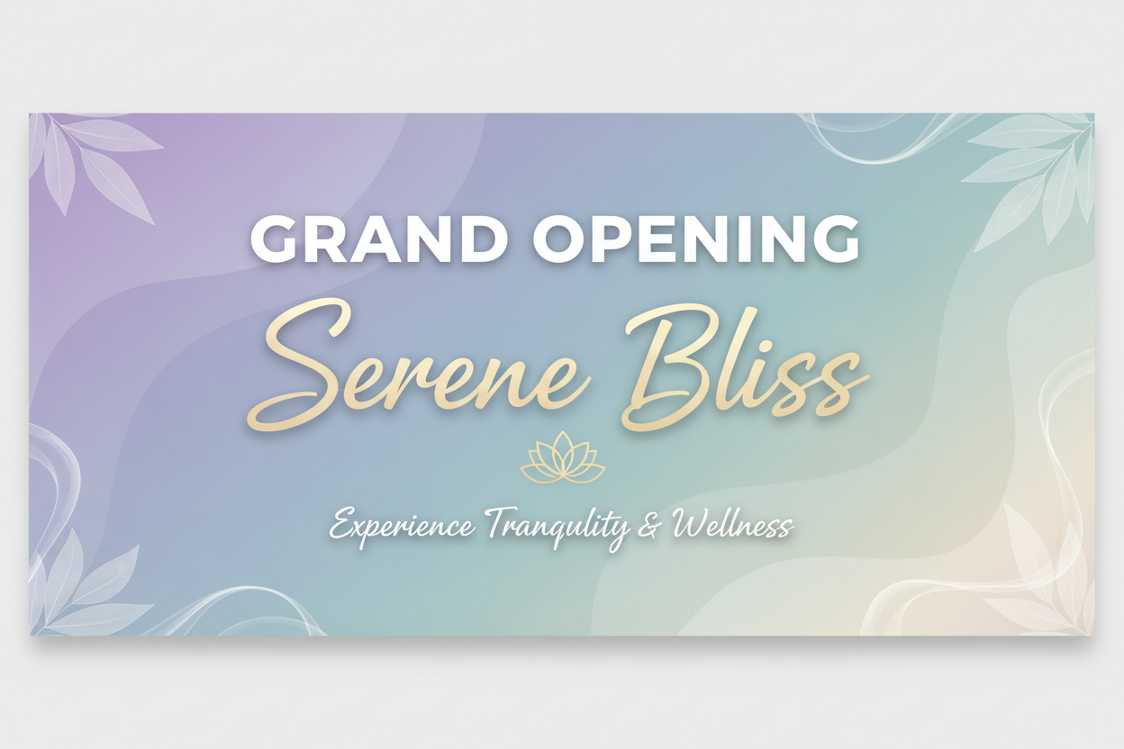 Serene Bliss Grand Opening Banner